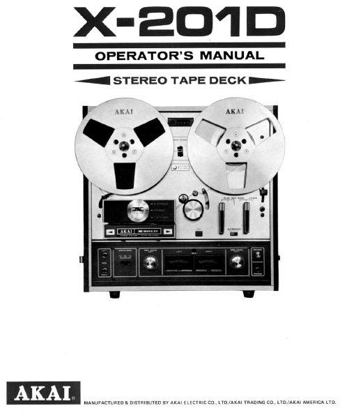 AKAI GX-201 Stereo Tape Deck Operator's Manual