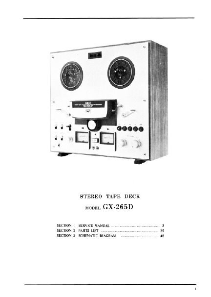 AKAI Model GX-265D Stereo Tape Deck Service Manual