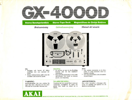 AKAI GX-4000D User's Manual