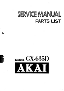 AKAI GX-635D Stereo Tape Deck Service Manual