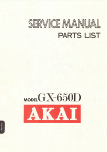 AKAI GX-650D Stereo Tape Deck Service Manual