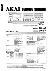 AKAI GX 67-57 Stereo Cassette Deck Service Manual