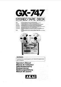 AKAI GX-747 Stereo Tape Deck Operator's Manual