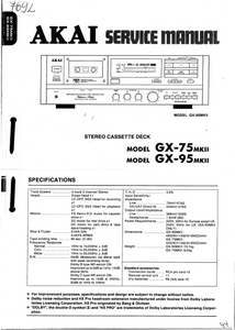 AKAI GX 75-95MKII Stereo Cassette Deck Schematics