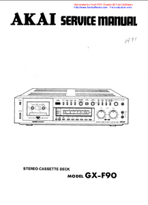 AKAI GX-F90 Stereo Cassette Deck Service Manual