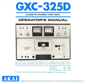 AKAI GXC-325D Cassette Stereo Tape Deck Operator's Manual