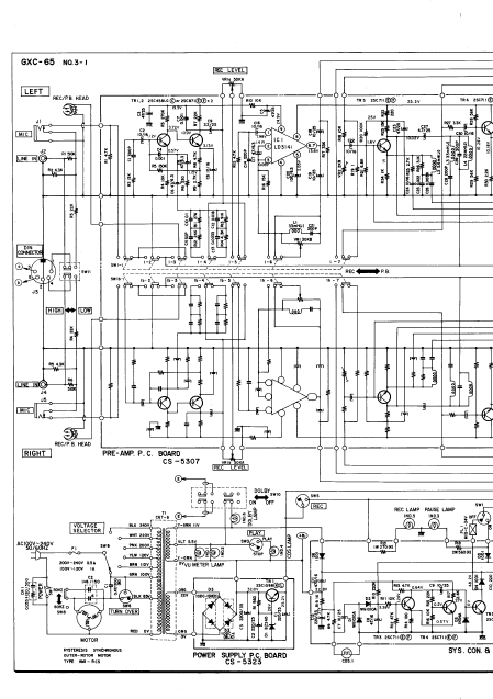 AKAI GXC-65D Stereo Tape Recorder Schematics