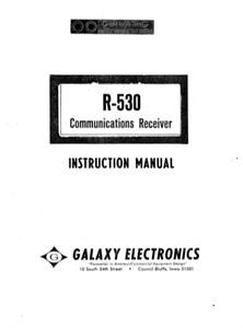 GALAXY ELECTRONICS R 530 Communications Receiver Instruction Manual
