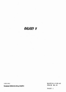 Galaxy V Instruction Manual