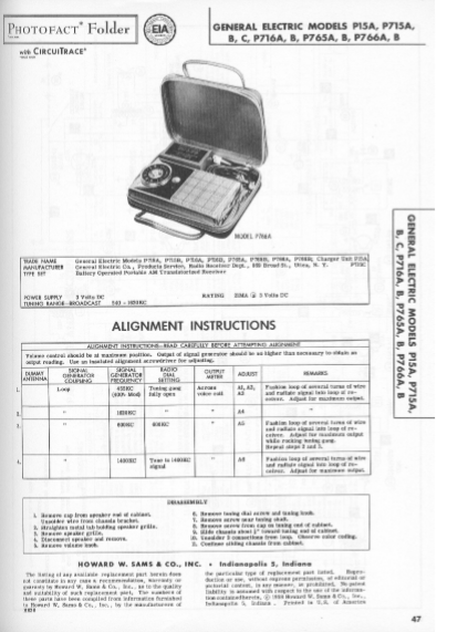 General-GE Model P15A-P766A B Operation Manual