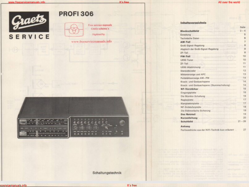 Graetz PROFI STUDIO 306 Service Manual