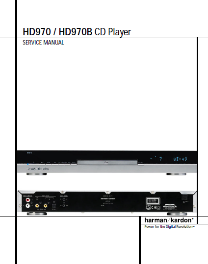 Harman Kardon Model HD970-HD970B CD Player Service Manual