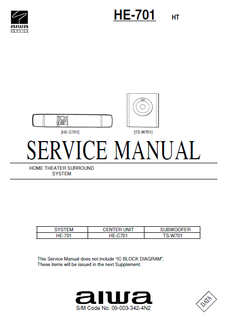 AIWA HE-701 Home Theater Surround Service Manual