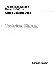 Harman Kardon hk300xm Stereo Cassette Deck Technical Service Manual