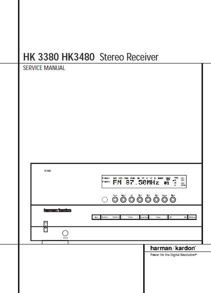 Harman Kardon HK3380-HK3480 Stereo Receiver Service Manual