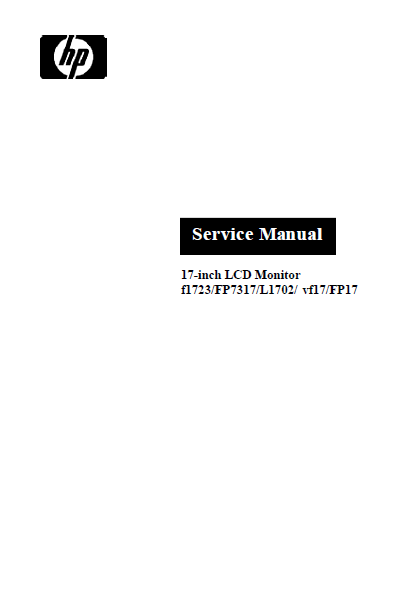 Hewlett Packard FP7317 LCD Monitor Service Manual