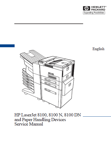 Hewlett Packard LaserJet 8100 Paper Handling Devices Service Manual