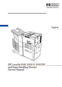 Hewlett Packard LaserJet 8100 Paper Handling Devices Service Manual