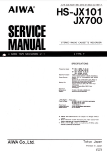 AIWA HS-JX101 Stereo Radio Cassette Recorder Service Manual
