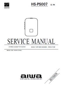 AIWA HS-PS007 Revision Stereo Cassette Service Manual