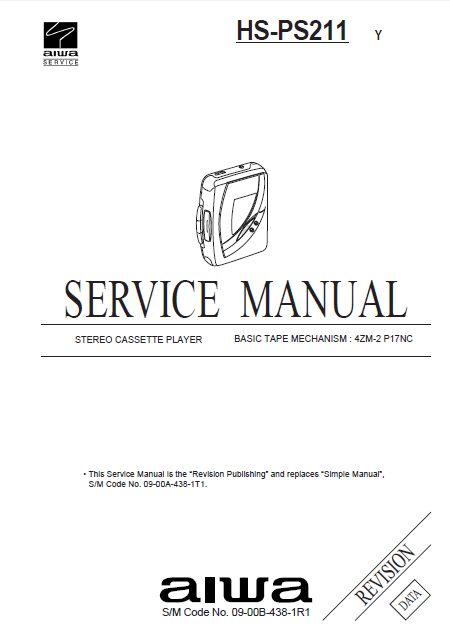 AIWA HS-PS11Y Revision Stereo Cassette Player Service Manual