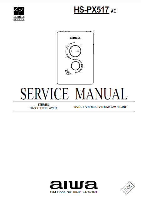 AIWA HS-PX517 AE Stereo Cassette Player Service Manual