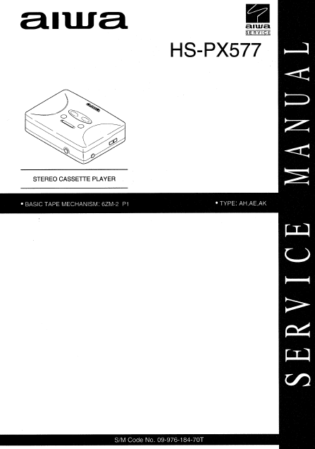 AIWA HS-PX577 Stereo Cassette Player Service Manual