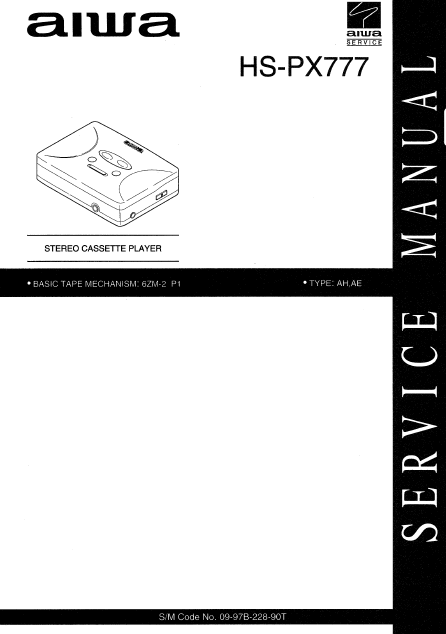 AIWA HS-PX777 Stereo Cassette Player Service Manual