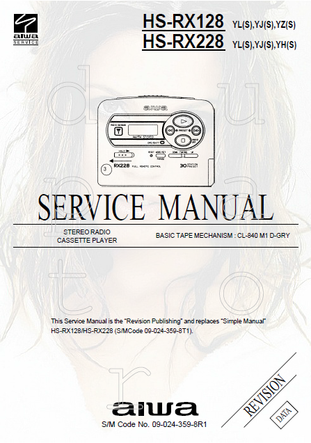 AIWA HS-RX128 Revision Stereo Radio Cassette Player Service Manual