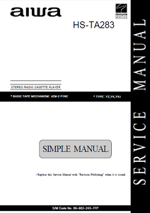 AIWA HS-TA283 Simple Stereo Radio Cassette Player Service Manual
