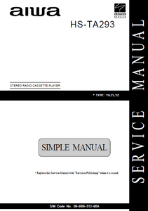 AIWA HS-TA293 Simple Stereo Radio Cassette Player Service Manual