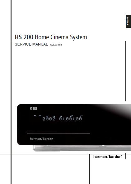 Harman Kardon Model HS 200 Home Cinema System Rev2 Service Manual