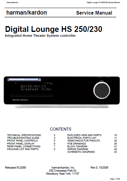 Harman Kardon Digital Lounge HS 250-230 Service Manual