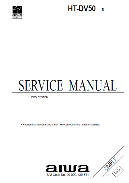 AIWA HT-DV50 D Simple DVD System Service Manual
