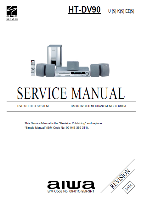 AIWA HT-DV90 Revision DVD System Service Manual