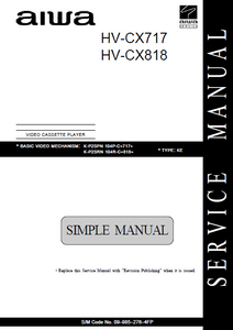 AIWA HV-CX717 Simple Video Cassette Player Service Manual