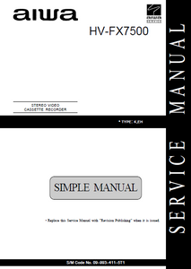 AIWA HV-FX7500 Simple Stereo Video Cassette Recorder Service Manual