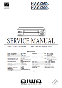 AIWA HV-FX950 K Video Cassette Recorder Service Manual