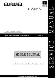 AIWA HV-N15 Simple Video Cassette Player Service Manual