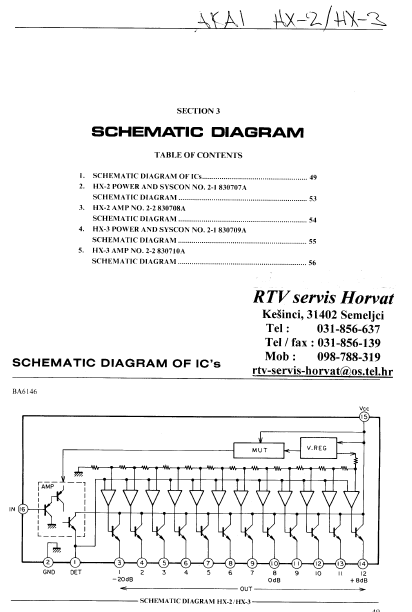 AKAI HX2-HX3 Power Amplifier Schematics