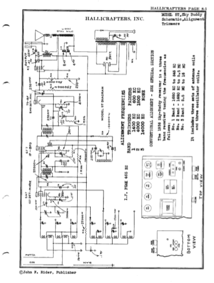 Hallicrafters Models Model 5T Sky Buddy Schematic