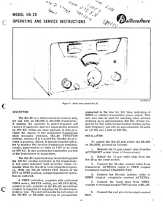 Hallicrafters Model HA-20 Service Manual