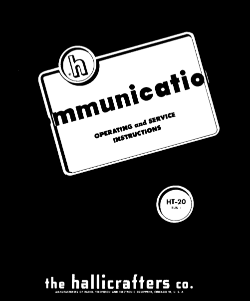 Hallicrafters Model HT-20 Radio-Transmitter Service Manual