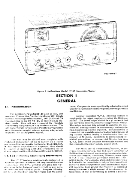 Hallicrafters Model HT-37 Transmitter Exciter Service Manual