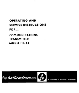 Hallicrafters Model HT-44 Communication Transmitter Service Manual