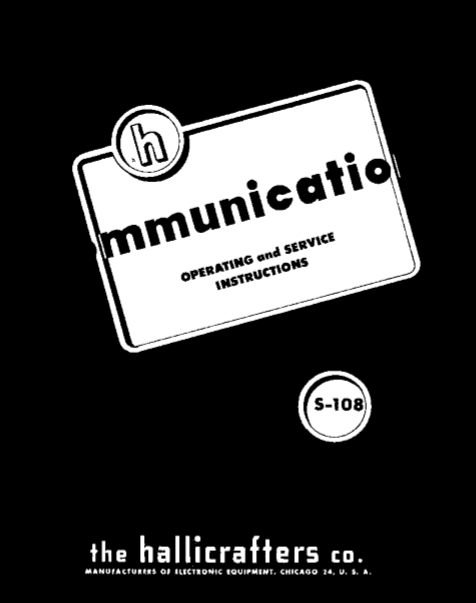 Hallicrafters Model S-108 Operation Manual
