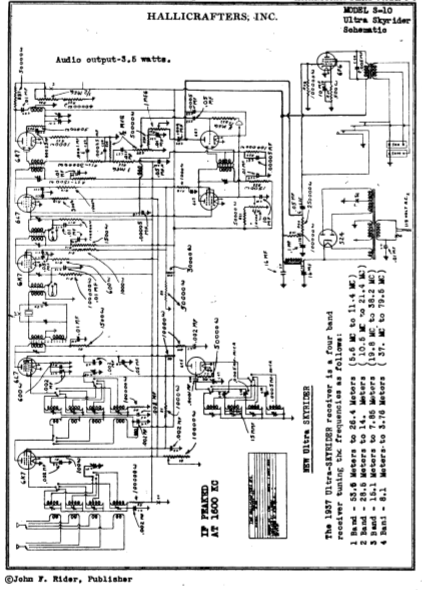 Hallicrafters Model S-10 Ultra Skyrider Schematics