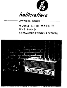 Hallicrafters Model S-118 Five Band Communications Receiver Owner's Manual