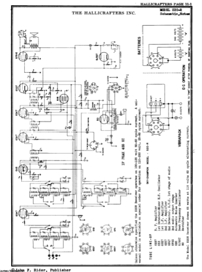 HALLICRAFTER Models S20-R Schematics