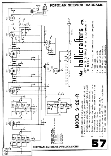 Hallicrafters Model S-22-R Schematics